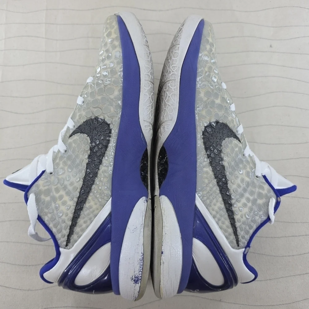 Nike Mens Kobe VI KB6 Concord Purple White Metallic Sneakers 429659-100 Size 10